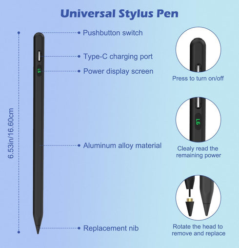MoKo Stylus Pens for Touch Screens, Fast Charge Stylus Pen for Apple iPad/iPhone/Samsung/Lenovo/iOS/Android Tablets&Smart Phone Universal Stylus C...
