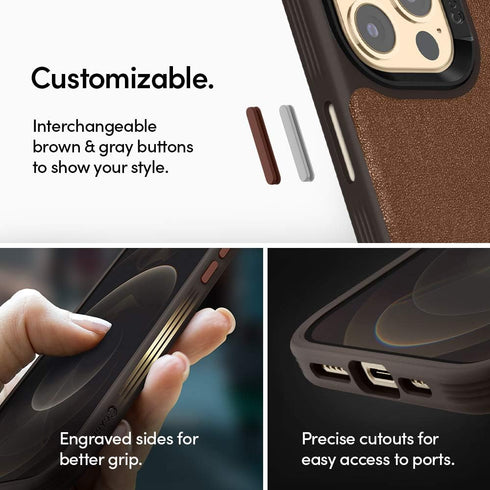 CYRILL Leather Brick Designed for iPhone 12 Pro Max Case (2020) - Saddle Brown...