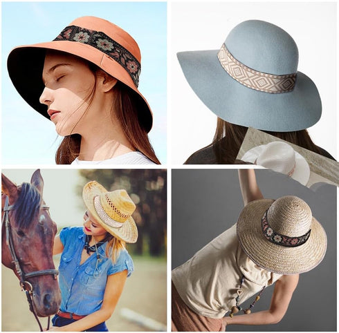 CHGCRAFT 3Styles Cowboy Western Hat Band Hat Bands for Cowboy Cowgirl Hats Accessories Fedora Hat Decoration, Suitable for 58-60cm Hat...