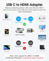 ELUTENG USB C to HDMI Adapter (Not USB to HDMI) Type C Female to HDMI Male Converter 4K@60Hz USBC/Thunderbolt 3 to HDMI 2.0 Connector...