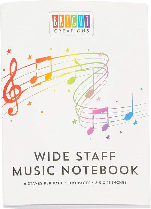 Bright Creations Music Composition Notebooks, Manuscript Staff Paper for Kids, 50 Sheets (3 Pack)...