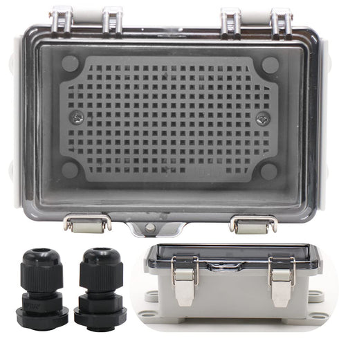 MAKERELE ABS Plastic Waterproof Electrical Boxes Hinged Shell Outdoor Universal Project Enclosure with Transparent Cover 5.9×3.9×2.8 inch(150×100×...