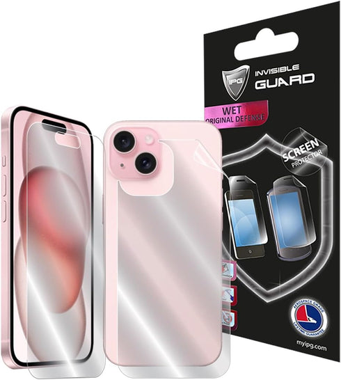 IPG Compatible with iPhone 15 FULL BODY Hydrogel Protector Invisible Touch Screen Sensitive Ultra HD Clear Film Anti Scratch Skin Guard - Smooth/S...