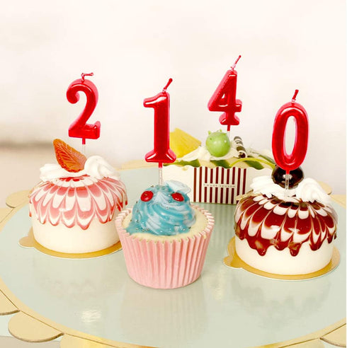 Red Birthday, 1 Candle 1st One Year Cake Bady Roman Numberal Cool Number Candle No 10 11 12 13 14 15 16 17 18 19...