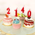 Red Birthday, 1 Candle 1st One Year Cake Bady Roman Numberal Cool Number Candle No 10 11 12 13 14 15 16 17 18 19...
