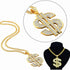 Gold Necklace Chain for Men with Dollar Sign, Bling Gold Plated Hip Hop Dollar Necklace Pendant Rhinestone Jewelry Punk Style...