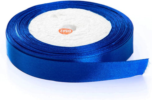 Solid Color Satin Fabric Ribbon for Craft, Gift Wrapping, Hair Bow, Wedding Deco … (Royal Blue, 3/4" x 25 Yards)...