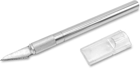 SMB Medium Duty Textured Handle Precision Hobby Knife w/Cap, 2 Blade (1/4/10/25/100 pcs) (1)...