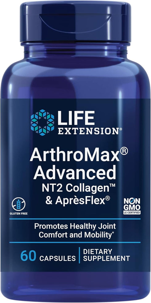 Life Extension ArthroMax® Advanced NT2 Collagen™ & AprèsFlex®, glucosamine sulfate, Boswellia (Indian frankincense), joint health, mobility, glute...
