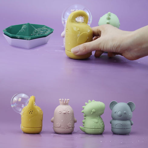 6 Packs Silicone Baby Bath Toys, Mold Free Baby Bath Toys for Kids 6-12 month Animal Squirt Bathtub toys for toddlers1-3 Easily Twist open and cle...