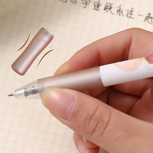 4 Pcs Gel Ink Pens Flower Retractable Pens 0.5mm Black Ink Gel Pens Women Girls Cute Aesthetic Pens Office School Pens (Flower-2)...