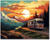 DIY Bus Paint by Number for Adult, Sunset in the Mountains Paint by Numbers, Nature Landscape Adult Paint by Numbers Kits on Canvas, 16X20 Inch Su...