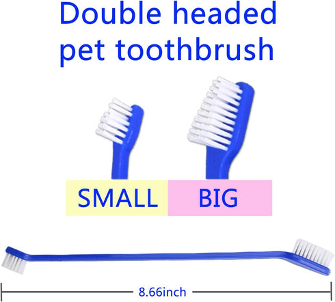 Newday Dog Toothbrush Set of 8 - Dual Headed, Dental Hygiene Convenient Soft Toothbrush to Clean pet Teeth, Dog Tooth Brushes for Small to Large D...