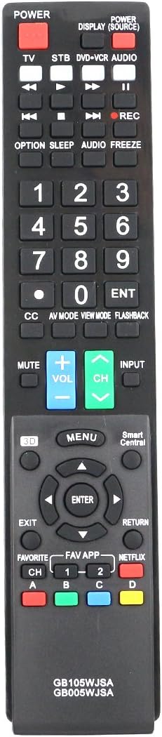 ZdalaMit GB005WJSA GB105WJSA Replacement Remote Control Applicable for Sharp TV LC-60LE745U LC-60C8470U LC-70C8470U LC-60LE847U LC-60LE845U LC-60C...