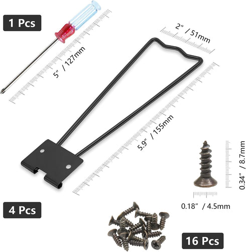 Jersvimc 4Pcs Black Frame Easel Back Stand, Iron Picture Holder Stand Metal Photo Easel Stand Cardboard Easel Backs with Screwdriver and Screws fo...