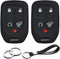 2pcs Compatible with Chevrolet Silverado 1500 2500 3500 HD GMC Sierra 1500 2500 3500 HD Limited 5 Buttons Key Fob Cover Case Key Chain Protector K...