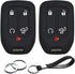 2pcs Compatible with Chevrolet Silverado 1500 2500 3500 HD GMC Sierra 1500 2500 3500 HD Limited 5 Buttons Key Fob Cover Case Key Chain Protector K...