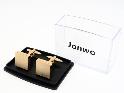 Brushed Metal Square Metal Cufflinks for Men In Gift Box Silver/Black/Gold Plated/Rose Gold Men's Cuff Link for Wedding Shirt Party Business Regul...