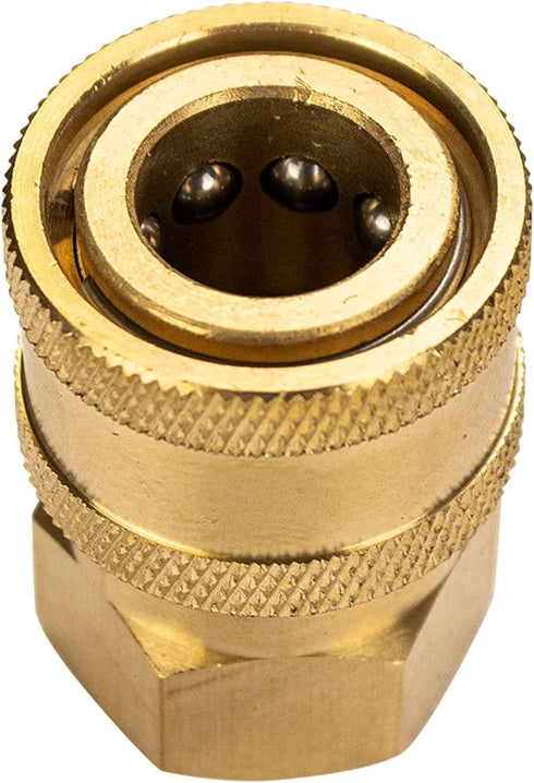 Simpson Cleaning 7100021 Replacement QC Socket for Pressure Washer Extension Wands Up to 4500 PSI, Brass, 1/4-Inch FNPT, Gold...