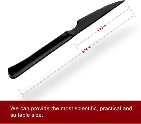 black steak knives Ultra-Sharp Cutlery Set,Dinner Knives 6-Piece Stainless Steel kitchen Serrated Best chef Knife....
