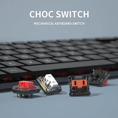 Kailh 1350 Chocolate Red Low Profile Mechanical Keyboard Switches,Linear RGB/SMD Switch(36pcs,Choc Red)...