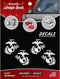 Marine Corps Vinyl Decal Eagle Globe & Anchor - United States Marine Corps - USMC Vinyl Decals - Set of 4 4" White EGA Emblem...