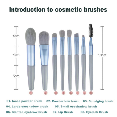 Makeup Brushes 8 Pieces Makeup Brush Set, Makeup Brushes Foundation Blend Blush Concealer Eye Shadow Blend Eye Liner Makeup Brush Set for Travel M...