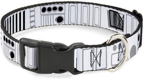 Star Wars Pet Collar, Dog Collar Plastic Buckle, Star Wars Stormtroopers Utility Belt Bounding White Grays, 7 to 8.5 Inches 0.5 Inch Wide...