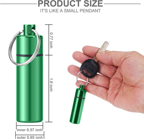 7 Pack Keychain Pill Holder, Premium Aluminum Alloy Pill Box 7 Day, Portable Pocket Small Pill Case, Metal Mini Travel Pill Organizer for Outdoor ...