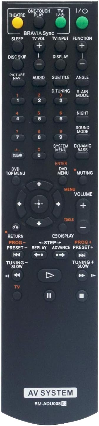 RM-ADU008 Replaced Remote Control fit for Sony DVD Home Theater Systems DAVDZ570 DAVDZ370 DAVDZ270 HCDDZ270 SSTS80...