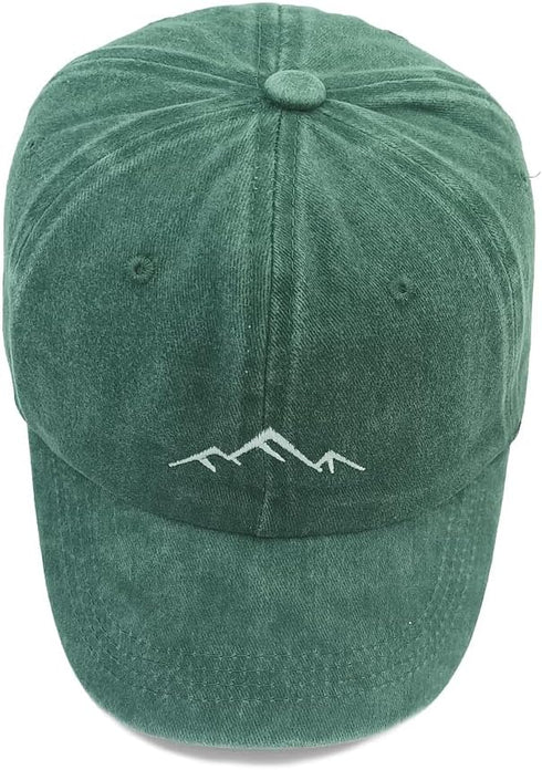 Vintage Baseball Cap Mens Peak Embroidery Baseball Hats Classic Washed Cotton Dad Cap Womens Outdoor Sports Cap Adjustable Green...