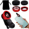 3 in 1 Phone Camera Lens Kit Camera Lens with Clip Fisheye Lens Wide Angle Lens and Macro Lens for Smartphones iPhone, Andorid (Red)...