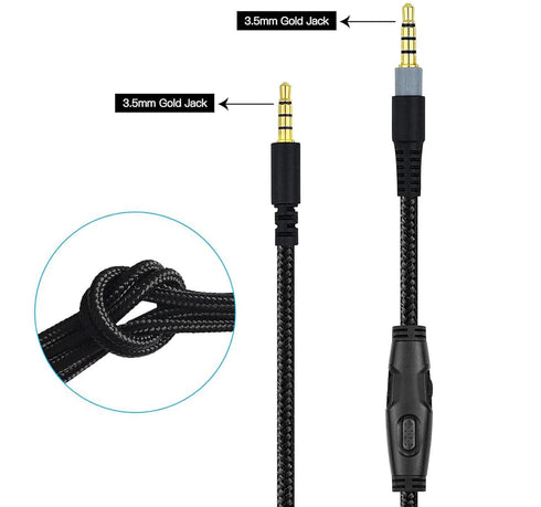 HyperX Cloud Alpha Cable, Removable Replacement Alpha Cord, with Mute & Volume Controls Compatible with HyperX Cloud Mix Alpha Gaming Headset (No ...