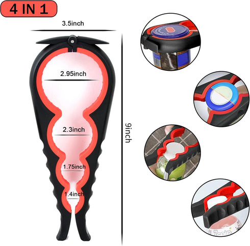 Jar Opener Bottle Opener,5 In 1 Multi Function Can Opener-Ergonomic Multifunctional Kitchen Tools Set For Weak Hand, Children?Elderly, Seniors, Ar...