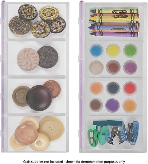 Craft Mates Bead Organizer and Plastic Containers Craft & Sewing Supplies Storage, 4 Locking Compartments (2XL), Clear Lids...