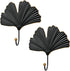 Iron Single Hooks Modern Leaf Decoration Style for Room Wall Mounted Decoration, Coats, Hats, Handbags Scarves Hanging, Home Decor 2pcs (6in Black...
