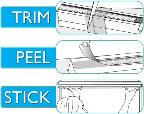 Redi Shade No Tools Easy Lift Trim-at-Home Cordless Cellular Blackout Fabric Shade White, 30" W x 64" L, (Fits windows 19"- 30")...
