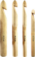 Mdoker Huge Crochet Hook Set Size 12mm(O)/15mm(P/Q)/20mm(S)/25mm(U) Large Wooden Crochet Hooks Needles for Giant Chunky Yarn Carpet Scarf Bulky Wo...