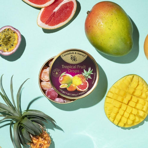 Cavendish & Harvey | Tropical Fruit Hard Candy Drops | 7 Ounce Tin...