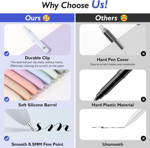 School Supplies Aesthetic Gel Pens, 0.5mm Fine Point Black Cute Pens Office Desk Accessories, Japanese Stationary Home Work Essentials Nurse Schoo...