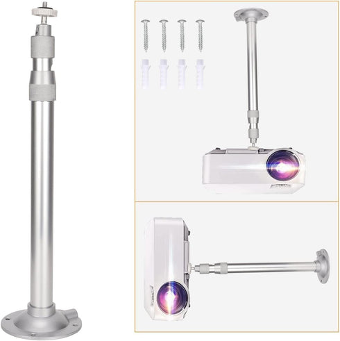 SUNGOOYUE Projector Ceiling Mount, 5kg Load 360° Adjustable Aluminum Alloy Universal Projector Mount Wall Mounted with 1/4in Thread Projector Moun...