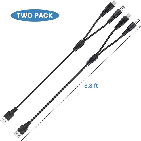 2-Pack Charger Cord for Bousnic Dog Shock Collar RS2A and RS2B, 2-in-1 Training Collar USB Charging Cable...