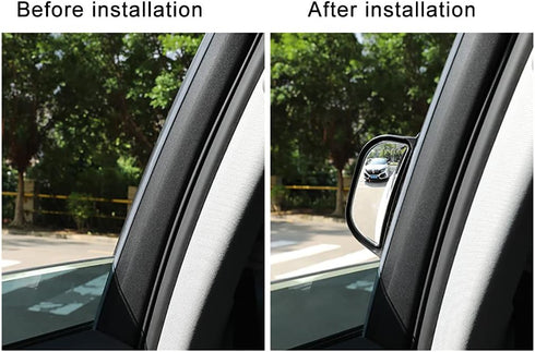 Back Passenger Rear View Mirror Adjustable Blind Spot Mirror,Real Glass,Car SUV Side View Mirror Wide Angle With Convex Surface Stick on B-Pillar ...