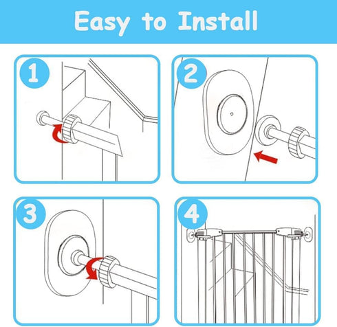 4 Pack Baby Gate Wall Protector, Protect Walls & Doorways for Pet & Dog Gates, Pressure Mounted on Stair Gate, No Screw Need...