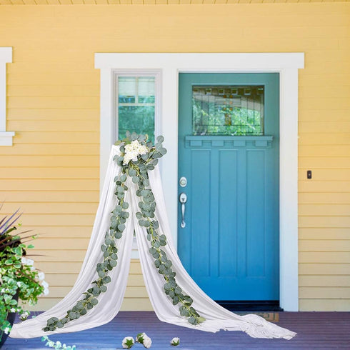 DearHouse Artificial Eucalyptus Garland Faux Silk Eucalyptus Leaves Vines Handmade Garland Greenery Wedding Backdrop Arch Wall Decor...