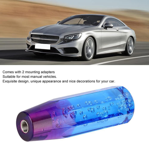 Shift Knob Head, Universal Acrylic Gear Shift Crystal Bubble Car Shifter Manual Car Gear Shift Knob Head Shifter Lever with 2 Mounting Adapters fo...
