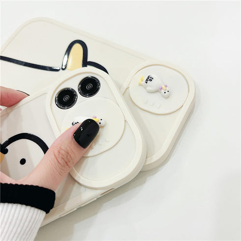 3D Cartoon Duck Slide Camera Protector Soft Phone Case Compatible with iPhone Case (White,iPhone 11 Pro Max)...