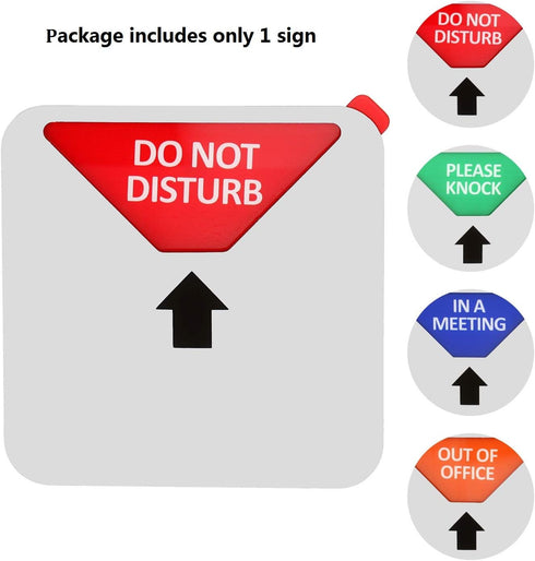 Kichwit Privacy Sign, Do Not Disturb, Out of Office, Please Knock, in a Meeting, Conference Sign for Offices, Square Shaped, 4.9 Inch, Silver...