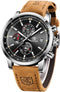 BENYAR - Stylish Wrist Watch for Men, Genuine Leather Strap Watches, Perfect Quartz Movement, Waterproof and Scratch Resistant, Analog Chronograph...