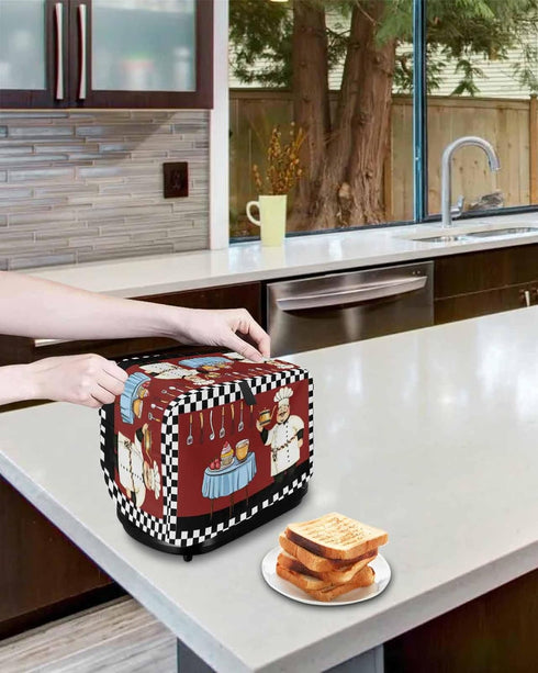 Toaster Cover 4 Slice, Black and White, Polyester, Dust Cover Protection...
